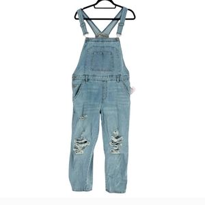 Wild Fable Women’s Distressed Overalls Medium Wash Size XL
